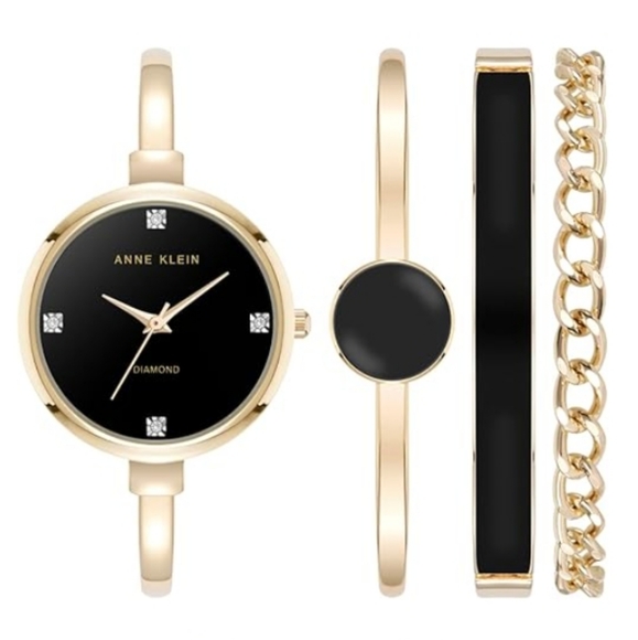 Women\'s Bangle Watch and Bracelet Set Black /Gold main image 4